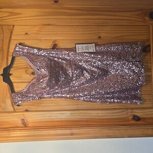 B. Darlin Sparkling Rose Sequin Mini Dress